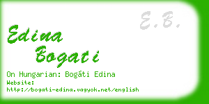 edina bogati business card